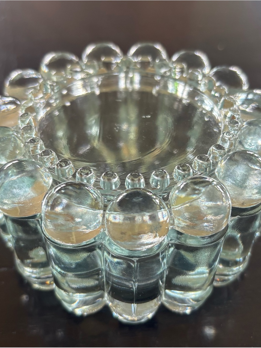 Vintage Anchor Hocking “Boopie” Bubble Glass Beaded 4” Trinket/Jewelry Dish